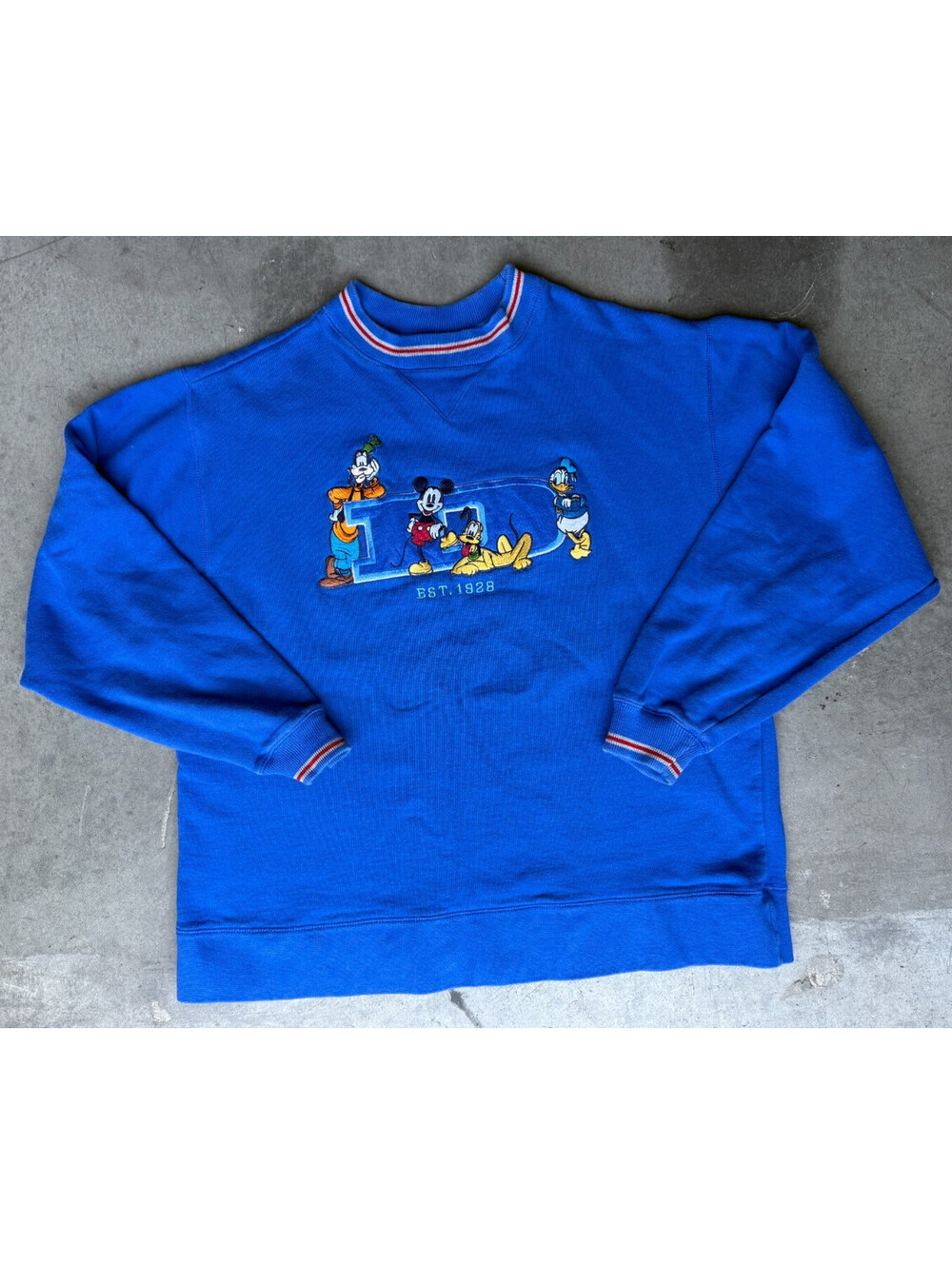 VTG Mens Sz Medium DISNEY STORE Blue Sweater Crewneck Pullover